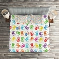thumbnail image 2 of Ambesonne Colorful Quilted Coverlet 3 Pcs, Watercolor, Queen Size, Multicolor, 2 of 2