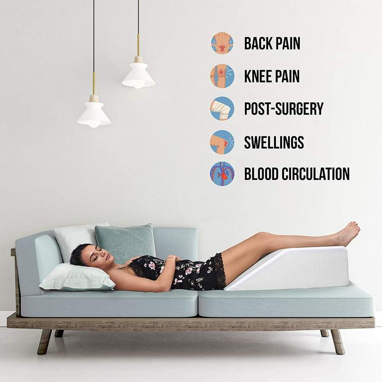Abco Tech Memory Foam Knee Pillow with Cooling Gel - Wedge Pillow - Leg  Pillow for Side Sleepers, Pregnancy, Spine Alignment, Pain Relief - Pillow  for