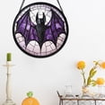 thumbnail image 5 of 7.87 in Halloween Purple Bat Acrylic Window Hanging, Stained Glass Style Bat Suncatcher Ornament, Gothic Spooky Wall Decor, Fall Holiday Gift, 5 of 7
