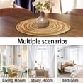 thumbnail image 5 of Juego de 6 manteles individuales redondos, manteles individuales tejidos de algodón, resistentes al calor, antideslizantes, lavables, para mesa de comedor de 15 pulgadas, 5 of 5