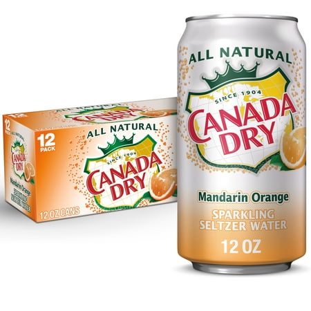 Canada Dry Mandarin Orange Sparkling Seltzer Water, 12 Fl Oz, 12 Pack Cans