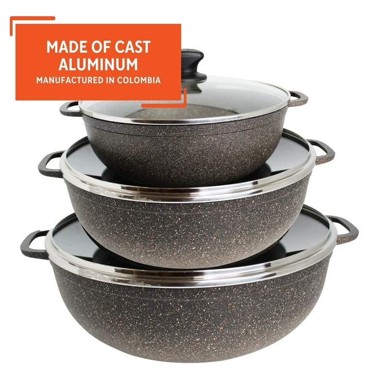 McWare Cast Aluminum 6.7 Quart Caldero Dutch Oven Soup Pot with Lid -  Tastylid