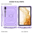 thumbnail image 7 of Case for Samsung Galaxy Tab S10 FE/ S9 FE 10.9 inch/S9 11 inch with Butterfly Stand, Shockproof Protective Tablet Cover with Pencil Holder Shoulder Strap for Kids Girls, Purple, 7 of 7