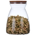 thumbnail image 1 of Bangus Stackable Kitchen Canisters Set, Clear Glass Food Storage Jars Containers with Airtight Bamboo Lid for Candy, Cookie, Rice, Sugar, Flour, Pasta, Nuts, 1 of 5