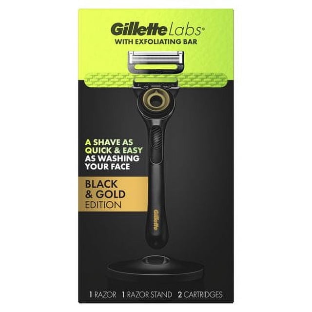 Gillette Labs con Barra Exfoliante Men S Razor Gold Edition - 1 Mango 2 Recambios de Cuchilla