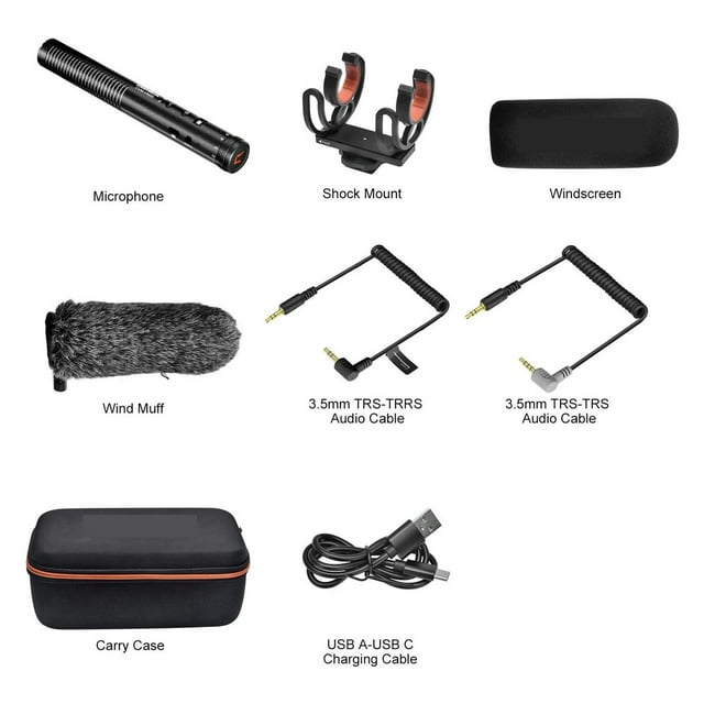 CVM-VM20 Professional Super Cardioid Microphone With Shock Mount, Camera Microphone For Video Record ,Easy to Use
