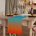 thumbnail image 2 of Burnt Orange Blue Ombre Table Runner, Modern Art Aesthetics Abstract Washable Cotton Linen Table Runners 48 Inches Long, Dresser Scarf Runner for Nightstand/Coffee/End Tables 13''x48'', 2 of 9
