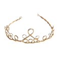 thumbnail image 2 of Diadema dorada para niñas y mujeres, accesorios para el cabello , decoración artesanal DIY Soledad Diadema de metal de oro, 2 of 5