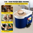 thumbnail image 2 of VEVORbrand Pottery Wheel Machine 11", 0-300rpm Ceramic Wheel, 350w Foot Pedal Shaping Tools 1pc Apron, 2 of 9