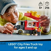 LEGO City Fries Food Truck Building Toy for Kids - Pretend Play Truck Toy for Boys & Girls, Ages 5+ Mobile Restaurant Playset W/2 Minifigures & Detachable Kiosk - Gift Idea for Birthdays - 60488