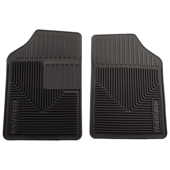 Husky Liner Floor Mat 51051 Heavy Duty Floor Mats; Direct-Fit; Diamond Tread With Thick Drivers Heel Pad; Black; Rubber; 2 Piece