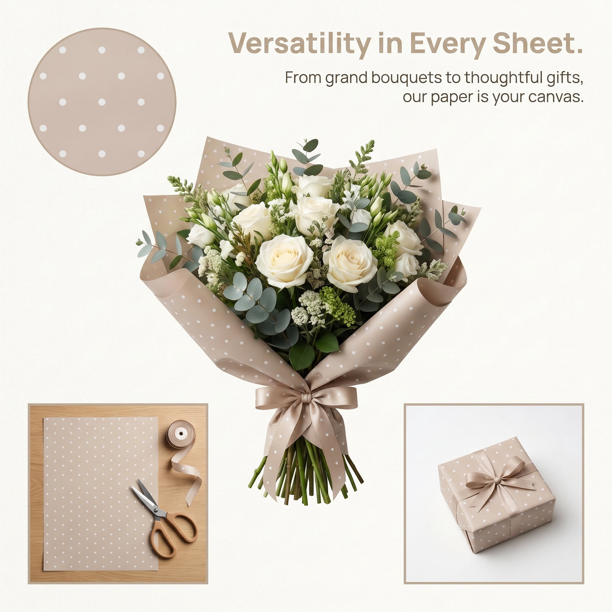 Unique Bargains Waterproof Luxury Matte Gift Wrapping Paper for Bouquet Light Pink 22"x22"