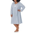 thumbnail image 2 of Aria Women's 100% Cotton Long Sleeve V-Neck Nightgown, Sizes S-3X, 2 of 7
