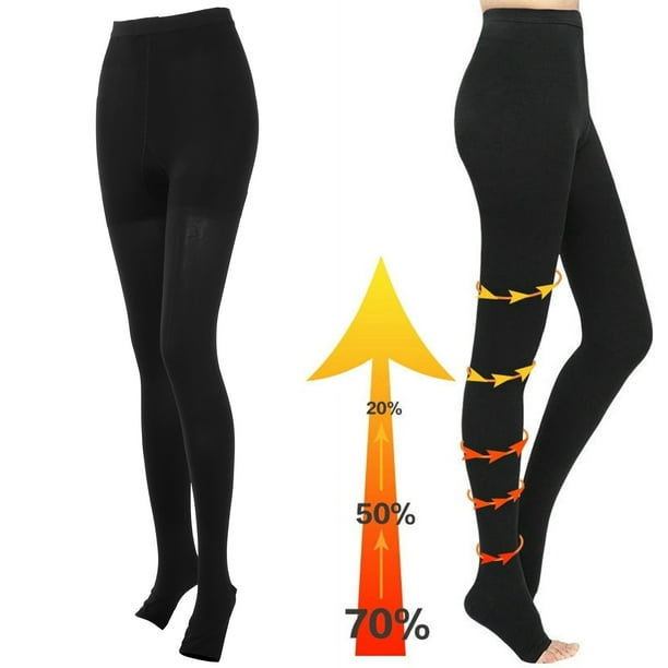Medios de elásTAS, Calcetines de compresión de Punta Abierta Negra Lavable para la Salud del Cuerpo