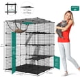 thumbnail image 3 of 4 Tier 55" Cat Cage Large Enclosures with Hammock Detachable Metal Wire Crate Kennels Indoor/Outdoor Small Animal House Fence for 1-4 Cats,DIY Pet Crate Playpen, 3 of 7