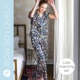 thumbnail image 5 of Hello Mello Satin Lounge Top and Pants, 2-Piece Pajama Set Petal to the Metal, X-Large/XX-Large (Women's), 5 of 9