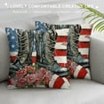 thumbnail image 3 of PHYHOO July Decorations Pillow Covers Star and Stripe Freedom Boot Floral Flag Throw Pillow Covers Patriotic Pillows Independence Memorial Day Decor Cushion Case, 3 of 5
