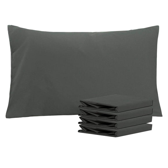 Juego de fundas de almohada NTBAY Queen de microfibra cepillada gris oscuro x4