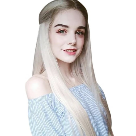 DOPI Straight Fashion Synthetic Gold Hair Party Wig Women Natural Wig Long Girl wig