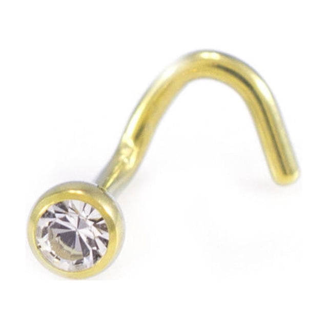 Vis de Nez / Goujon / Anneau 18g Titane avec Extrémité Ronde en Zircon Cubique