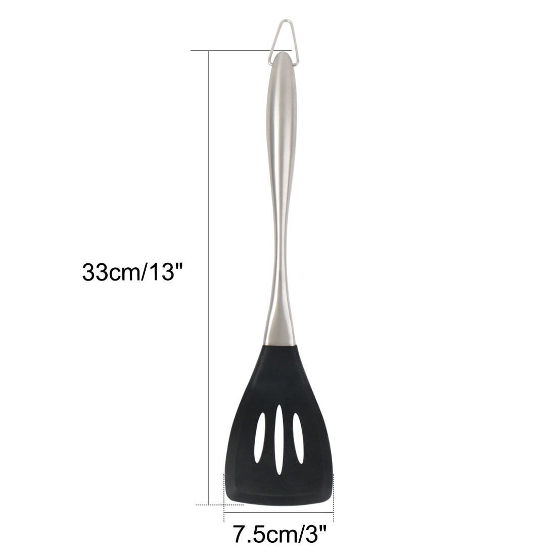 Unique Bargains Silicone Slotted Turner Spatula Stainless Steel Kitchen Utensils