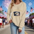 thumbnail image 4 of Leey-World 4th of July Shirts Women American Flag Patriotic Shirts USA Star Stripes Graphic T Shirt Short Sleeve Summer Tees Patriotic Tops for Women(Beige,XL), 4 of 9