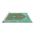 thumbnail image 2 of Ahgly Company Machine Washable Indoor Rectangle Medallion Turquoise Blue Traditional Area Rugs, 5' x 7', 2 of 4