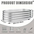 thumbnail image 3 of 1 Pack Galvanized Raised Garden Bed Kit, Oval Metal Garden Beds Outdoor Planter Box for Vegetables Flowers Fruits (48 x 24 x 12 Inch), 3 of 6