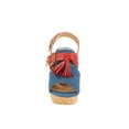thumbnail image 3 of Forever Young Women's Denim Embellishment Wedges with Contrast Straps, Buckles and Tassels, 3 of 6