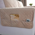 thumbnail image 3 of Gostoto Velvet Quilted 1/2/3 Seat Slipcover,Arm Sofa Cover with Side Pocket Storage Bag ,Slipcover with Elastic Ribbon ,Pet Anti Slip Mat Furniture Protector, 3 of 4