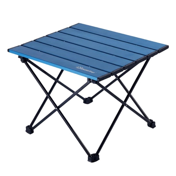 De Camping Portátil, Pequeña Plegable Con De Aluminio Y Bolsa De Transporte Para Exteriores, Picnic, Barbacoa, Cocina, Fest Azul Baoblaze Mesa de camping plegable