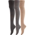 thumbnail image 4 of Lovely Annie Women's 3 Pairs Fashion Thigh High Cotton Socks J1025 Size 6-9(Assorted), 4 of 9