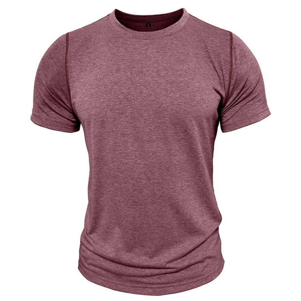 pstuiky camisetas para hombre, Camisas casuales de moda para hombre, cuello redondo liso, tipo pulóver, cortas camisetas de hombre xxl