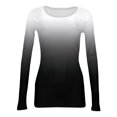 thumbnail image 2 of BRDFRL Women Long Sleeve Crewneck Rib Knit Slim Fit Shirts Basic Tee Tops 2024 Casual T-Shirt Going Out Workout Clothes Black S, 2 of 5