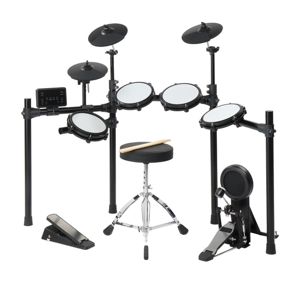 Ktaxon Electronic Drum Set for Kids Beginner with 4x8in Drum Pads, 3x 9.5in Cymbals, 6.5in Independent bass drum, 225  Sounds,Drum Module, Headphones, Drumsticks