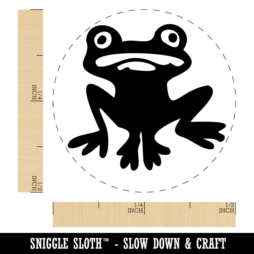 Weird Creepy Frog Self-Inking Rubber Stamp Ink Stamper - Dry Pad (No Ink) - Mini 1/2 Inch