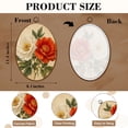 thumbnail image 3 of Canvas Wall Art Boho Brown Green Orange Peony Floral Vintage Flowers Red Flower White Oval Framed Canvas Prints Vintage Wall Hanging Decor for Home Decorations 8.6"x11.4", 3 of 7