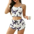 thumbnail image 5 of Fgvctg Womens Valentine's Day Pajamas Sets Sleeveless Two Piece Loungewear Pjs Romantic Cami Pajamas Set Cute Love Heart Print Sleepwear Date Night Lounge Set With Shorts Light Purple S, 5 of 5