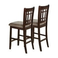 thumbnail image 3 of Cterwk Height Dining Chair with Beige Upholstered Seat, Set of 2, Brown, 3 of 5
