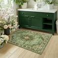 thumbnail image 3 of ATHOPE 2x3 Entryway Rugs for Entrance Kitchen Bathroom, Washable Soft Small Area Rug with Non-Slip Backing, Floral Vintage Distress Print Pattern Doormat, Green, 3 of 7