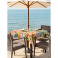 thumbnail image 3 of Outdoor Tablecloth with Umbrella Hole for Patio/Picnic/Party/Camping, Tropical Palm Leaves Waterproof Table Cloth Square Cover Washable, Summer Ocean Surfboard Pineapple Floral (60"x 60"), 3 of 9