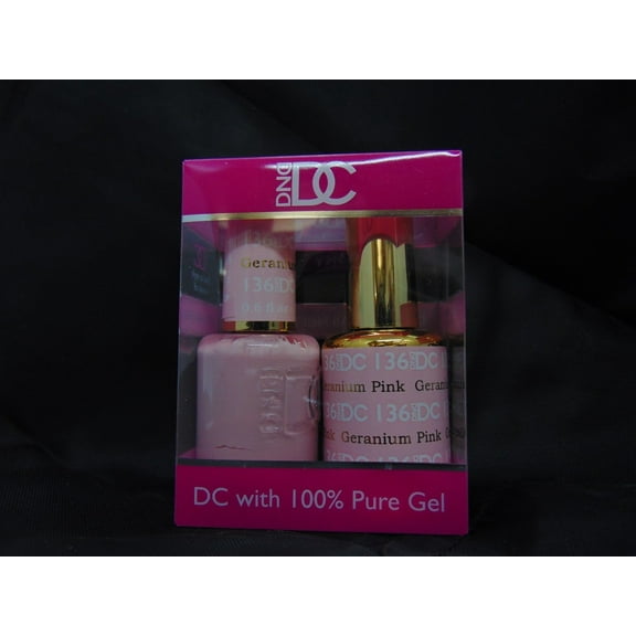 DND - DC Duo Soak off Gel & Matching nail polish, #136 Geranium Pink