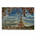 thumbnail image 1 of Eiffel Tower Cutting Board, Eiffel Tower Boat Seine Cloudscape Vacation Tourist Destination, Decorative Tempered Glass Cutting and Serving Board, Small Size, Dark Orange Cinnamon, by Ambesonne, 1 of 1