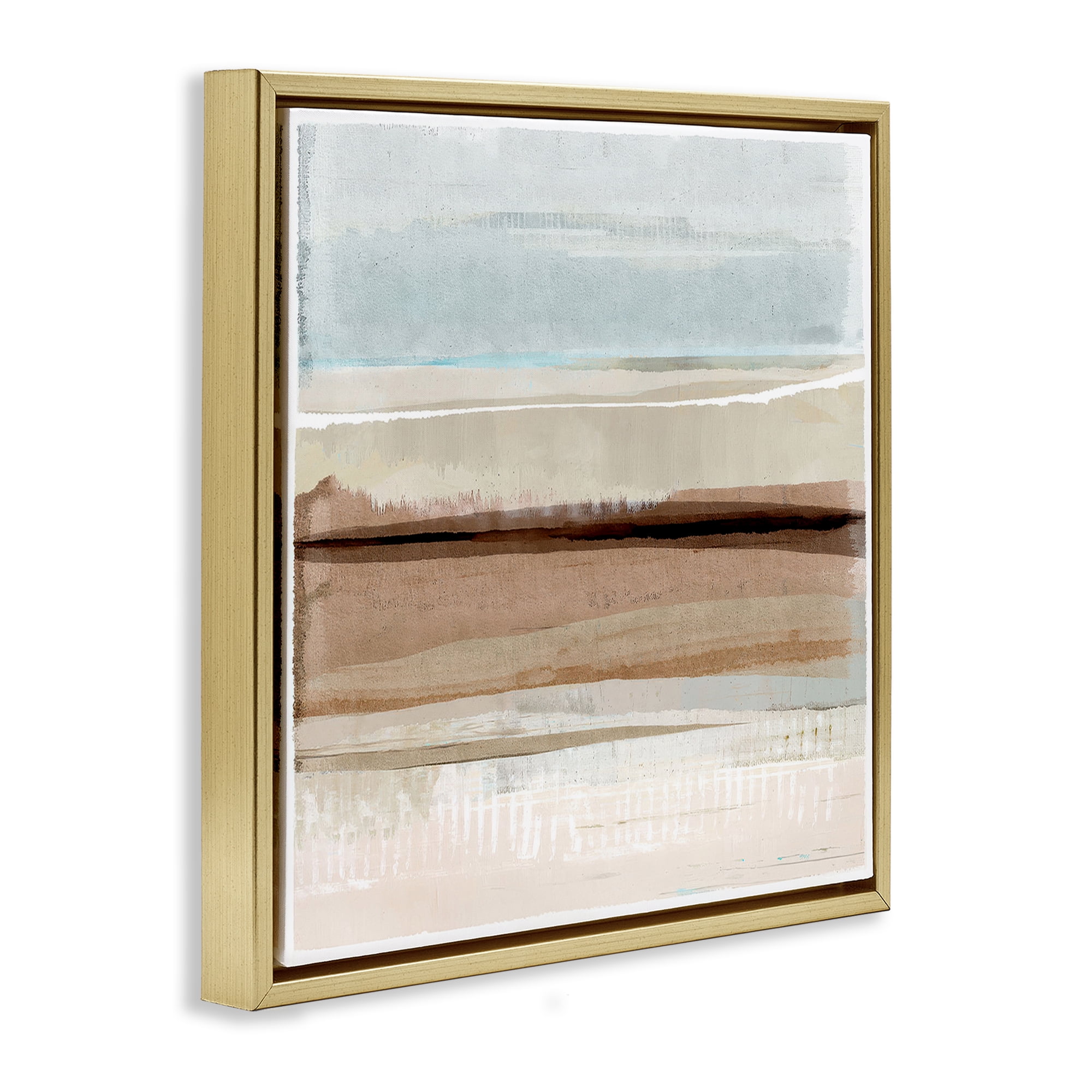 Stupell Industries Winter Sands Pattern Abstract Painting Gold Floater Framed Canvas Art Print Wall Art, 18 x 18