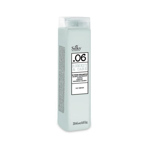 SILKY .06 X-TRIM SHAMPOO ANTI- DANDRUFF with Micro-Granules and Rosemary Extracts for Deep Cleansing and Scalp Balance (250 ML)/8.45oz