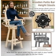 thumbnail image 3 of EPICOZY Wood Adirondack Swivel Bar Chair, Rustic Outdoor Solid Log Bar Stool with High Back, 500 LBS Capacity, 29.9" Patio Counter Height Chair for Porch, Deck, Pub, Cabin, Natural, 3 of 7