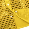 thumbnail image 6 of Aislor Kids Boys Sequin Long Sleeve Lapel Collar Shirt with Hat for Jazz Hip Hop Dance Performance 4-14 A Gold 4-5, 6 of 7