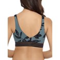 thumbnail image 2 of Time and Tru Women's Reversible Flower Stripe Swimsuit Top, 2 of 18