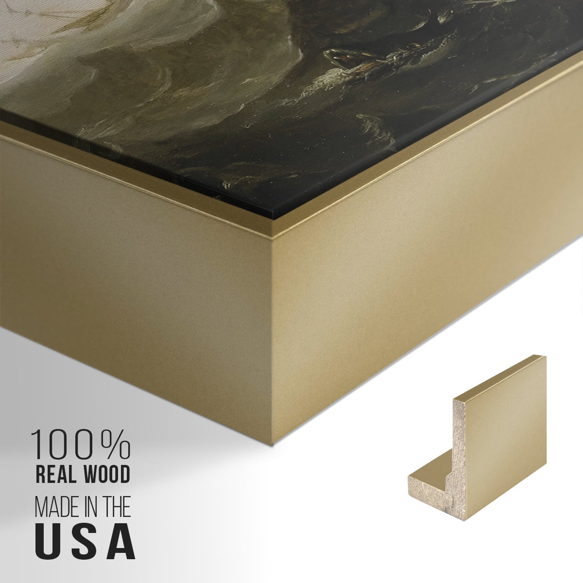 Vintage Landscape-CCLXV By Wexford Home Framed in Gold Wood Gallery Wrapped Canvas 27 in. x 41 in.