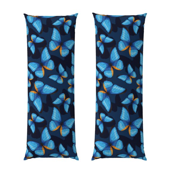 Naloa Blue Butterfly Super Soft 20x60 Body Pillow Case,Long Side Hidden Zipper（PILLOWS ARE NOT INCLUDED）